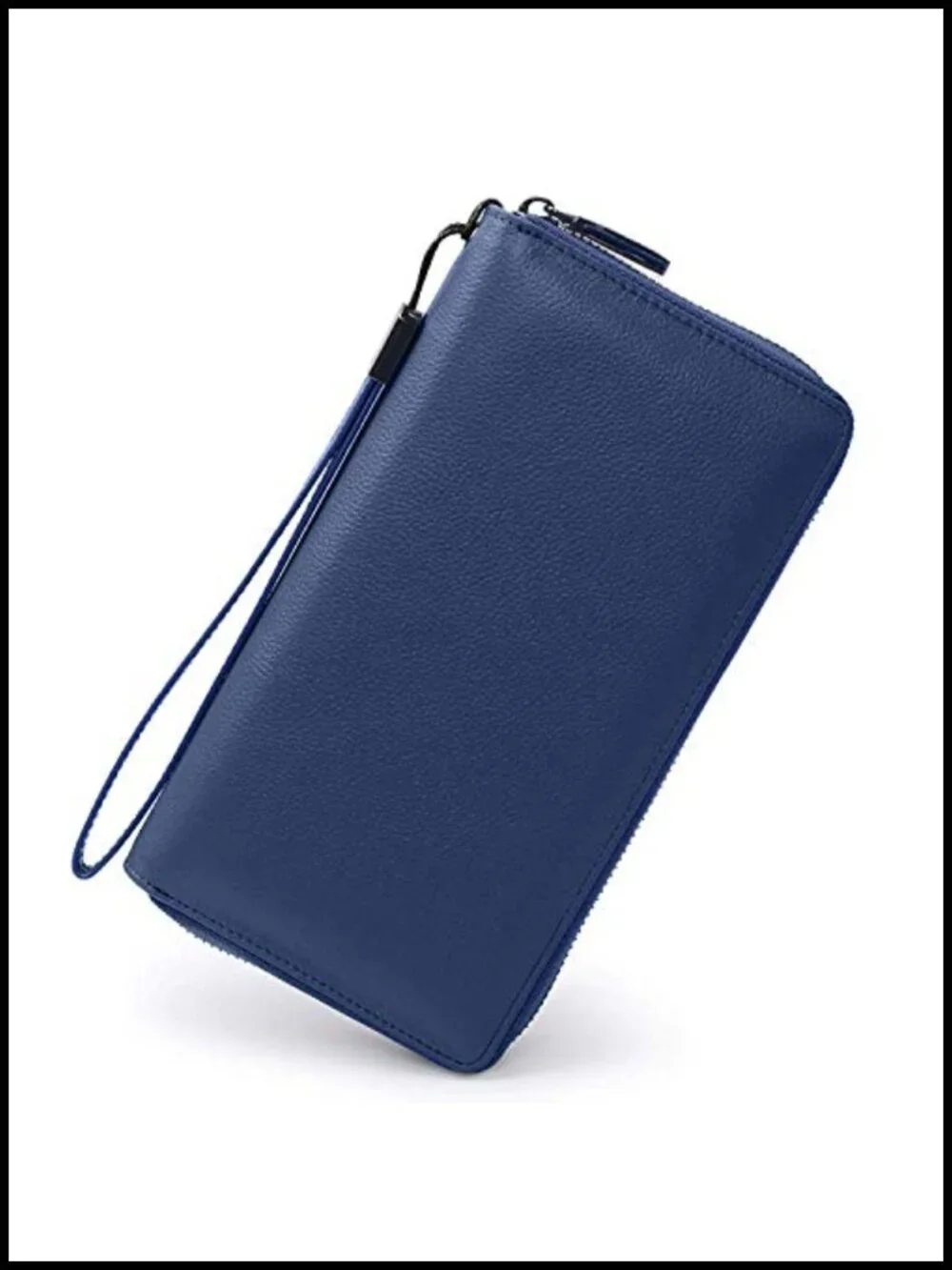 Large Leather Zip Around Phone Clutch Wallet with RFID Blocking Wristlet